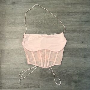 Pink halter corset top